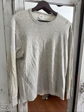 Men's Crewneck Thermal undershirt Sweater in Light Heather Gray